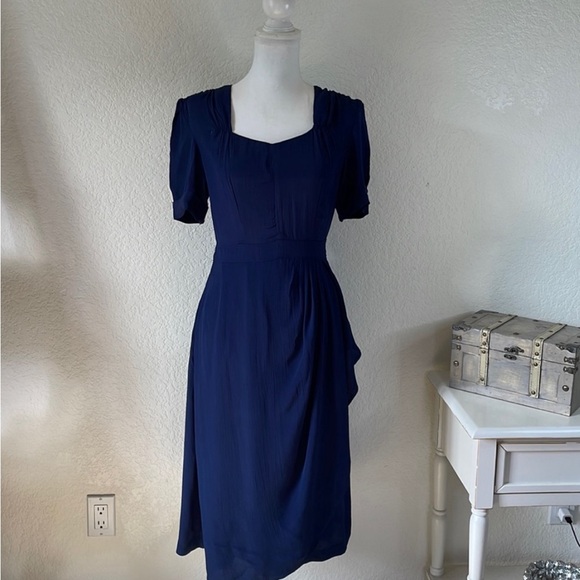 Shelly dress in Navy by The Seamstress of Bloomsbury - Picture 1 of 5
